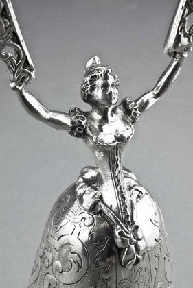 Antique German Silver Marriage (or Bridal) Cup - also called Wager Cup